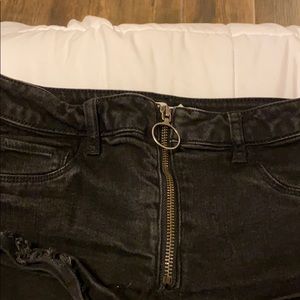 Black jean shorts
